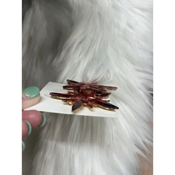 red rhinestone Statement earrings New Holidays VTG Retro Star Cluster Jewelry - Picture 5 of 6